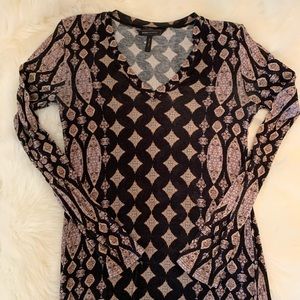 BCBG V-Neck Mesh Top